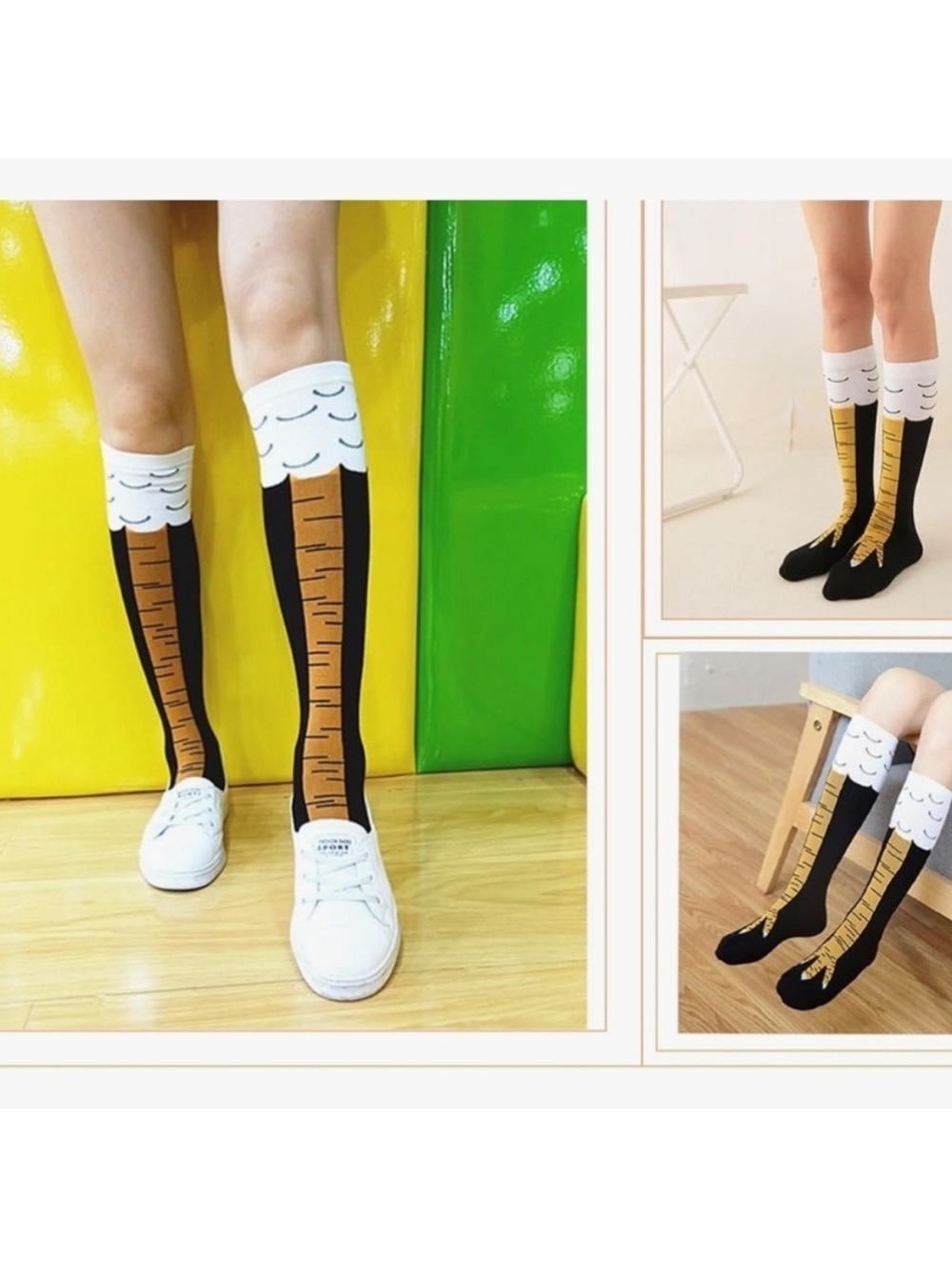 Novelty Funny Chicken Leg Cotton Crew Socks NWT Unisex